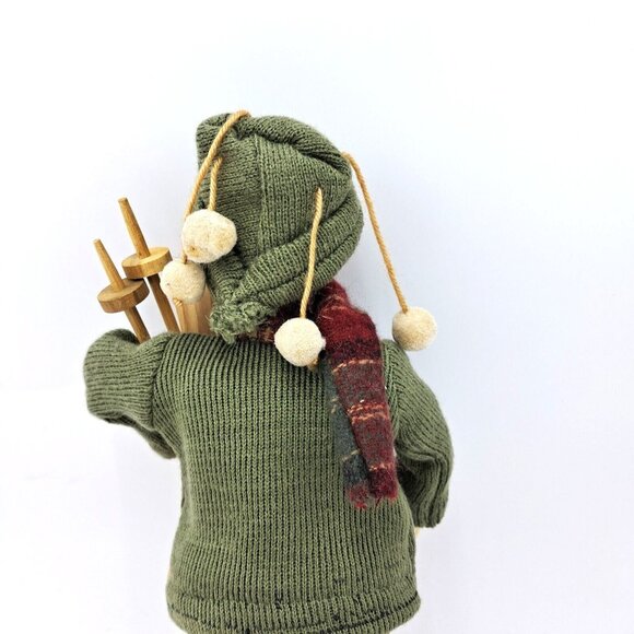 Handcrafted Male Skier-Quality Materials-Wooden Skis-14 Inches-European Made - Picture 4 of 10